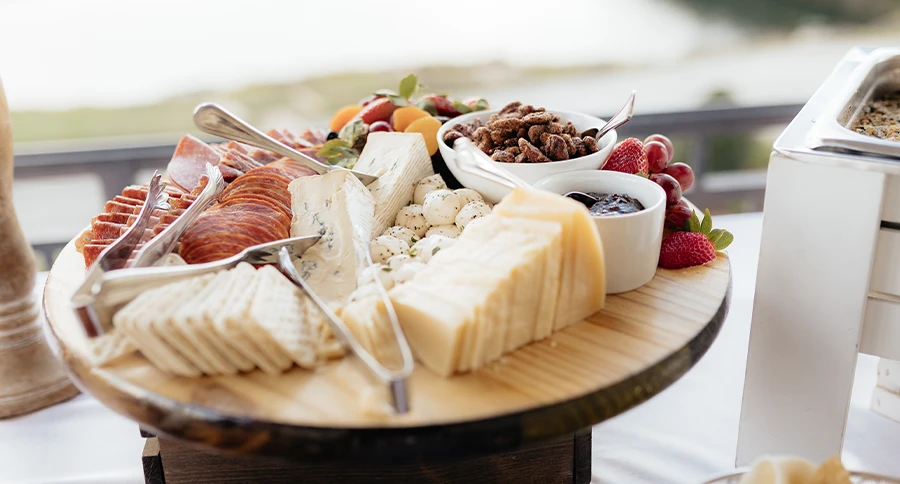 Charcuterie and cheese display prepared for an event at The Club at Iron Lake in Ocala, Florida.