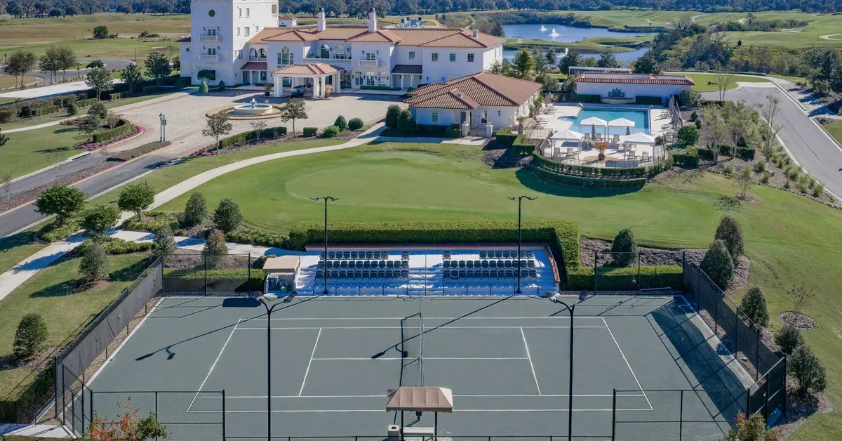 Club At Iron Lake Ocala Tennis Aerial View
